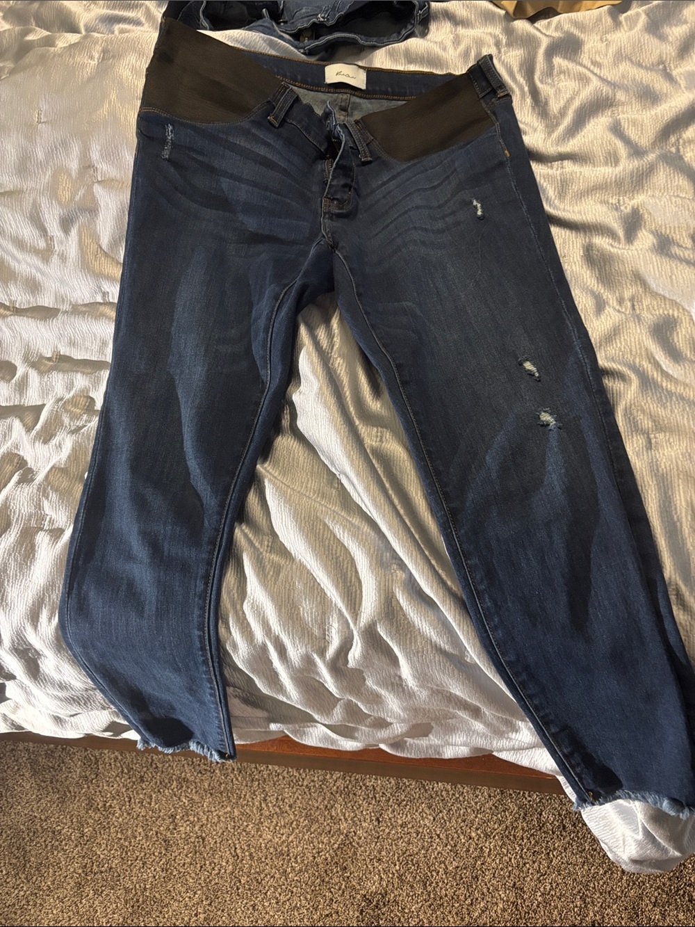 6 pairs of Maternity Blue Jeans/Jeggings with Stretch Waistband, EUC - Picture 8 of 16